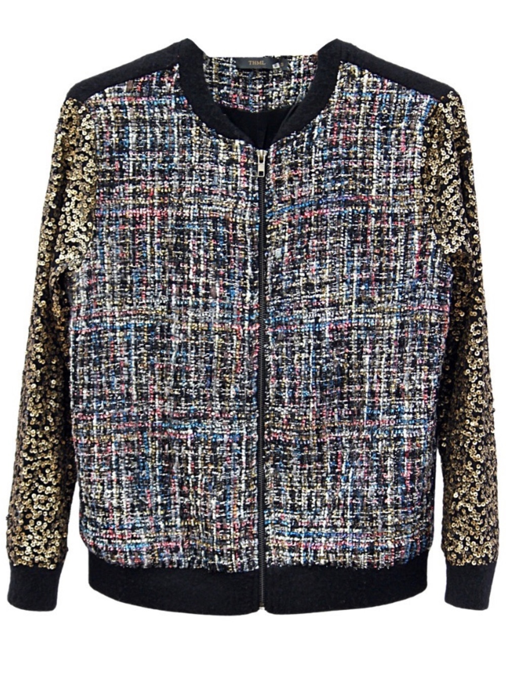 THML Bomber with Sequin Sleeves